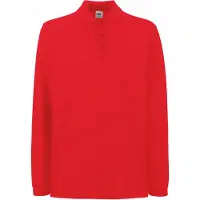 Fruit Of The Loom Heren Premium Poloshirt Met Lange Mouwen (Rood)