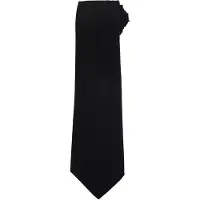Premier Effen polyester stropdas (Zwart)