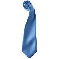 Premier Satijnen stropdas voor volwassenen (Middenblauw)