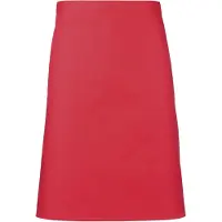 Premier Dames/Dames Mid-Length Apron (Pakket van 2) (Aardbeienrood)