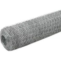 vidaXL Kippengaas 25x1,5 m gegalvaniseerd staal zilverkleurig