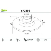 Valeo 672806 Remschijf