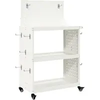 vidaXL Gereedschapswagen Wit 65 x 35 x 111 cm Koudgewalst staal