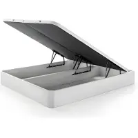 Vente-unique Set 180 x 200 cm bedbodem met opbergruimte, wit + matras met pocketveren met 7 zones en vormgeheugen van 30 cm dik - ASGARD van YSMÉE
