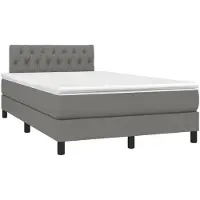 Syfax Boxspring met matras stof donkergrijs 120x190 cm