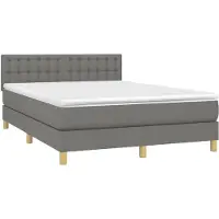 Syfax Boxspring met matras stof donkergrijs 140x190 cm