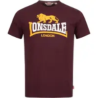 Lonsdale Shirt 'Holmpton' geel / bordeaux / wit