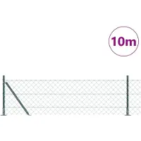 vidaXL gaashek met betonnen voetstuk 10 x 0,6 m PVC-Coated Staal Groen