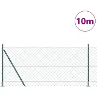 vidaXL gaashek met betonnen voetstuk 10 x 0,8 m PVC-Coated Staal Groen