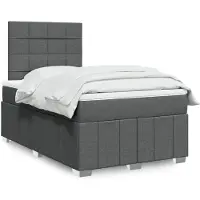 vidaXL Boxspring met matras stof donkergrijs 120x200 cm