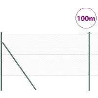 vidaXL zeshoekig gaashek met grondbevestiging 100 x 1,2 m Groen Mesh