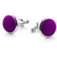 Suitable Zijde Manchetknoop Aubergine F28 - | Paars | Maat one size