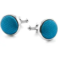 Suitable Zijde Manchetknoop Licht Kobalt F19 - | Blauw | Maat one size