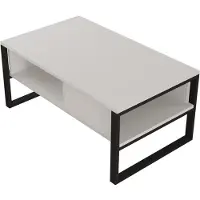 En.casa Salontafel Laukaa met plank 100x60x45 cm wit en zwart []