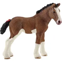 Schleich Farm World, boerderijdierenpaardenspeelgoed voor kinderen en peuters, Clydesdale veulenfiguur, vanaf 3 jaar