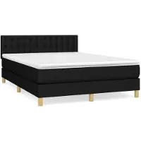 Syfax Boxspring met matras stof zwart 140x200 cm