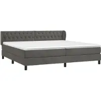 Syfax Boxspring met matras fluweel donkergrijs 200x200 cm