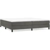 Syfax Boxspring met matras fluweel donkergrijs 200x200 cm