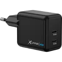 XLayer Oplader 45W 2 x USB-C PD45W Zwart
