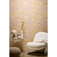 CosmoLiving by Cosmopolitan MONSTERA BEHANG | Jungle - Lila Goud Bruin - A.S. Création CosmoLiving by Cosmopolitan CM790633