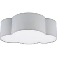 TK Lighting Plafondlamp Cloud, dimbaar, alu / grijs / zink, Woon-/ Eetkamer, Textiel / Stof / Zijde, Jong wonen, plafondlamp