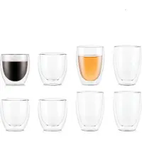Bodum Pavina Dubbelwandige Glazen Set Van 8 - Mokken voor glühwein Borosilicaatglas Transparent - K4558-10