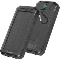 IMoshion Solar Powerbank 10.000 mAh - Draadloze powerbank op zonne-energie - Quick Charge en Power Delivery - Zwart
