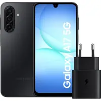 Samsung Galaxy A17 128GB Zwart 5G + Oplader 25 Watt Zwart