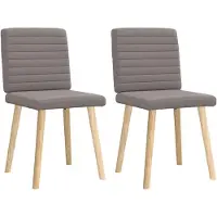 vidaXL Eetkamerstoelen draaibaar 2 st stof taupe