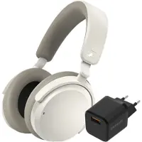 Sennheiser Accentum Wireless Wit + BlueBuilt Quick Charge Oplader Usb A Poort 18W Zwart