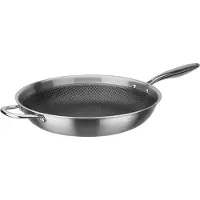 GSW 868549 Inoxxa Black, koekenpan met lange steel en honingraatstructuur - diameter 36 cm