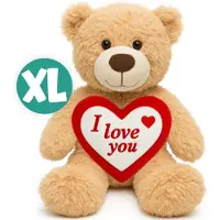 Out of the blue Teddybeer (Bruin) met Hart Love Pluche Knuffel 22 cm - Valentijnsdag cadeau voor hem haar - Knuffelbeer Beertje Teddy Liefde Mannen Vrouwen - Valentijn Cadeautje teddybeer