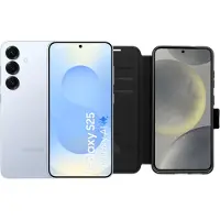 Samsung Galaxy S25 256 Go Bleu Clair 5G + BlueBuilt Book Case Noir