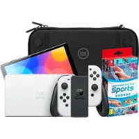 Nintendo Switch OLED Wit + Switch Sports + BlueBuilt Beschermhoes