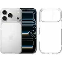 Apple iPhone 17 Pro 1 To Argent + BlueBuilt Protective Back Cover Transparent
