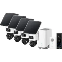 Eufy EufyCam S4 4-Pack + HomeBase 3 + Video Doorbell E340 + Chime