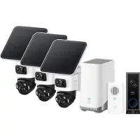 Eufy Anker eufyCam S4 3-Pack + HomeBase 3 + Video Doorbell E340 + Chime