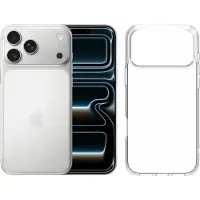 Apple iPhone 17 Pro Max 256GB Zilver + BlueBuilt Protective Back Cover Transparant