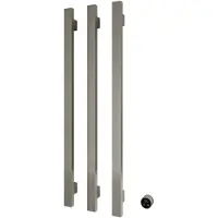 Hotbath Square verticale radiator met 3 rails 135cm met aparte schakelaar geborsteld nikkel