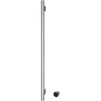 Hotbath Round verticale radiator met 1 rail 135cm met geintegreerde schakelaar en excl. inbouwelement chroom