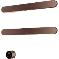 Hotbath &MORE set van 2 rails RASS50 SOFT SQUARE 50 cm met separate schakelaar Geborsteld Koper PVD (Exclusief inbouwdeel)