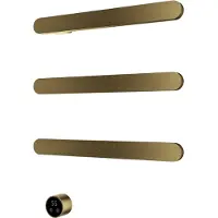 Hotbath Soft Square radiator met 3 rails 50cm met aparte schakelaar en excl. inbouwelement geborsteld messing PVD