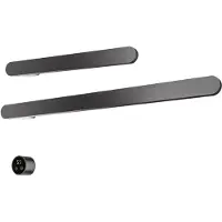 Hotbath &MORE set van 2 rails RASS80 SOFT SQUARE 80 en RASS50 SOFT SQUARE 50 cm met separate schakelaar Geborsteld Gunmetal PVD (Exclusief inbouwdeel)