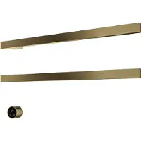 Hotbath &More RAS80 Rails Square handoekwarmerset 80cm met 2 stangen en schakelaar geborsteld messing PVD