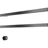 Hotbath &More RAS80 Rails Square handoekwarmerset 80cm met 2 stangen en schakelaar geborsteld gunmetal PVD