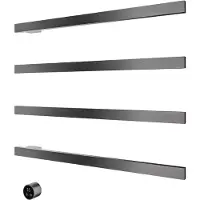 Hotbath &MORE set van 4 rails RAS80 SQUARE 80 cm met separate schakelaar Geborsteld Gunmetal PVD (Exclusief inbouwdeel)