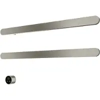 Hotbath Soft Square radiator met 2 rails 80cm met aparte schakelaar en excl. inbouwelement geborsteld nikkel