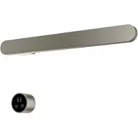Hotbath Soft Square radiator met 1 rail 50cm met aparte schakelaar en excl. inbouwelement geborsteld nikkel