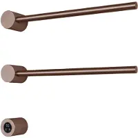 Hotbath &More RARH50 Rails Round handoekwarmerset 50cm met 2 stangen en schakelaar geborsteld koper PVD