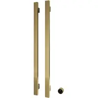 Hotbath &More RASV135 Rails Square handoekwarmerset 135cm met 2 stangen en schakelaar geborsteld messing PVD